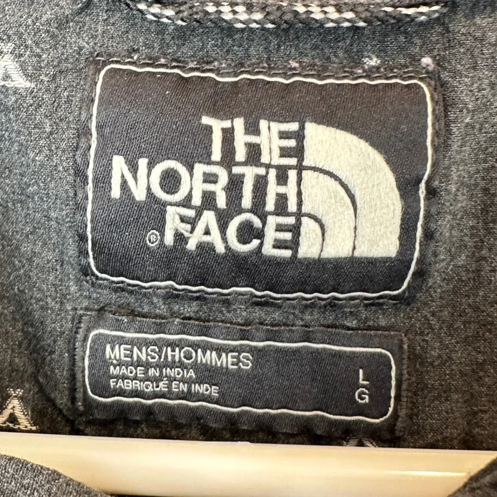 The North Face Shirt Mens Large Dark Grey Tent Graphic Button Up Short Sleeve